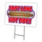 Signmission Footlong Hotdogs Yard Sign & Stake outdoor plastic coroplast window, C-1216 Footlong Hotdogs C-1216 Footlong Hotdogs - alternate 1